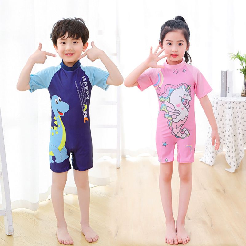 Children Unisex Cartoon Style Cartoon Unicorn Polyester One Pieces