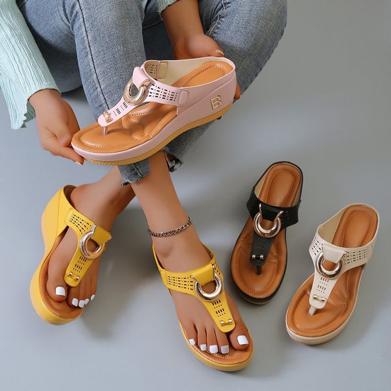 Women's Fashion Solid Color T-strap Sandals Boots High Heel Slippers