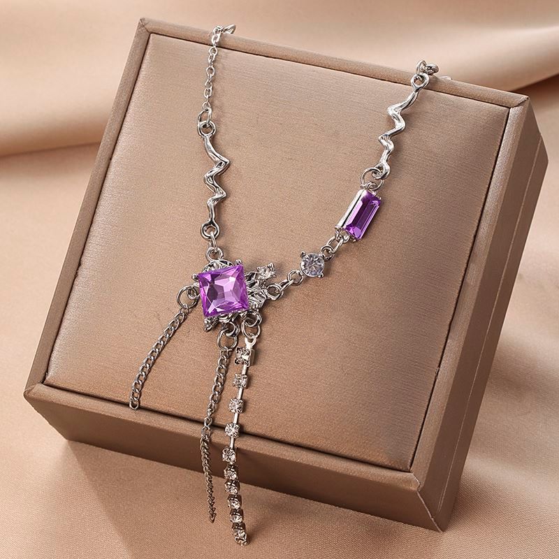 1 Pièce Sucré Forme De Cœur Alliage Incruster Zircon Femmes Collier