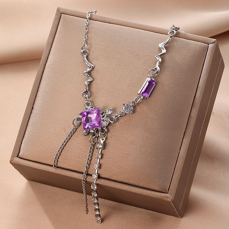 1 Piece Sweet Heart Shape Alloy Inlay Zircon Women's Necklace