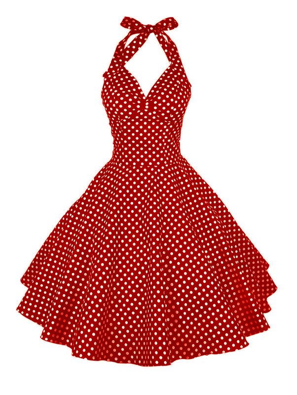 Women's A-line Skirt Vintage Style V Neck Printing Sleeveless Polka Dots Midi Dress Street