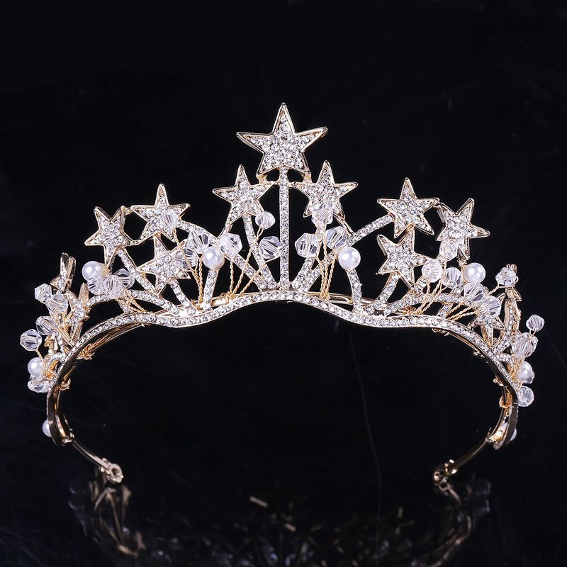 Fashion Star Alloy Inlay Crystal Rhinestones Crown 1 Piece