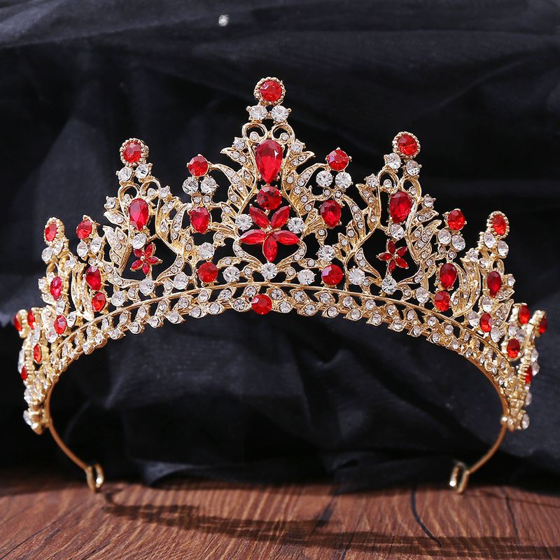 Style Baroque Couronne Alliage Incruster Cristal Strass Couronne 1 Pièce