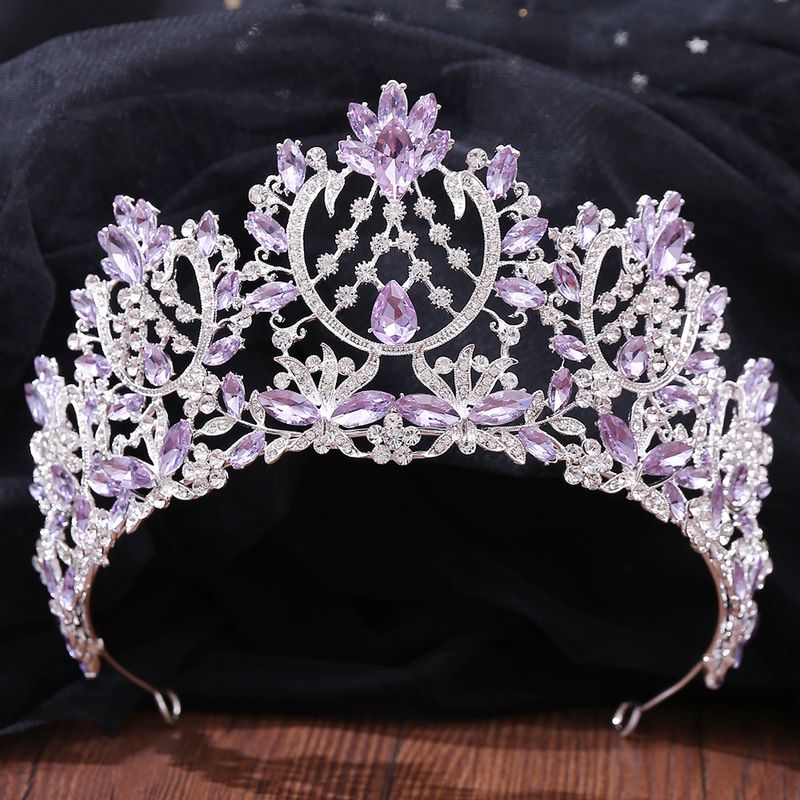 Baroque Style Crown Alloy Inlay Rhinestones Crown 1 Piece