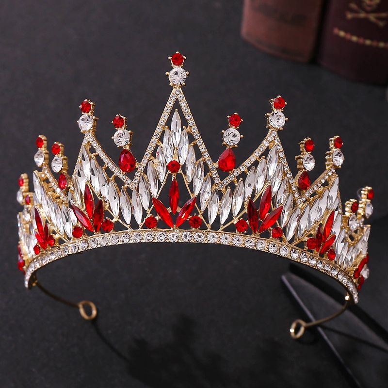 Simple Style Crown Alloy Inlay Rhinestones Crown 1 Pair