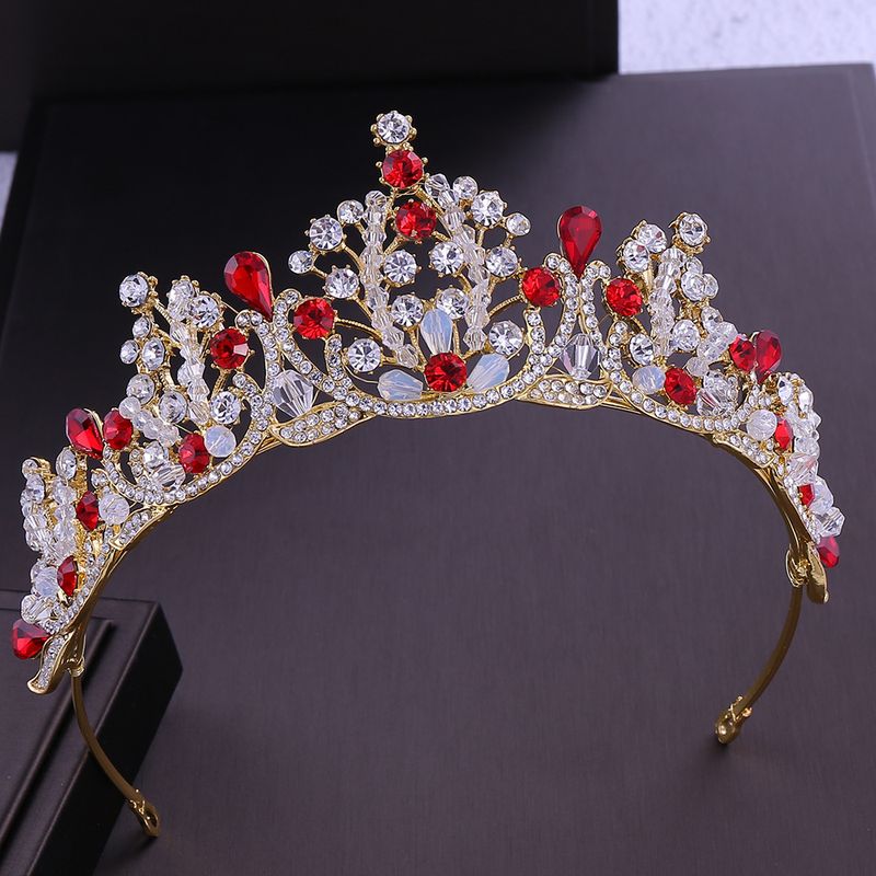 Fashion Crown Flower Alloy Rhinestone Crown 1 Piece