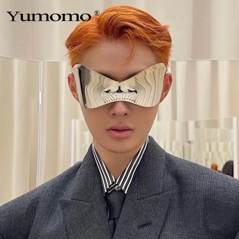 Y2k Punk Geometric Pc Polygon Frameless Men's Sunglasses
