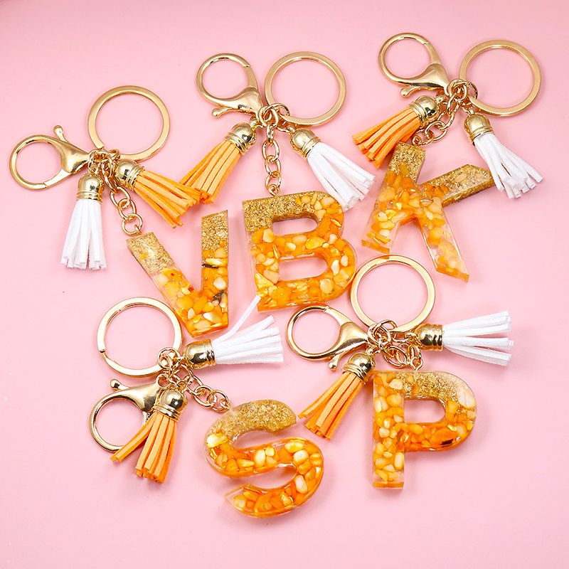 1 Piece Simple Style Letter Plastic Resin Enamel Keychain