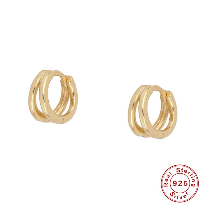 1 Par Moda Color Sólido Plata Esterlina Enchapado Aretes