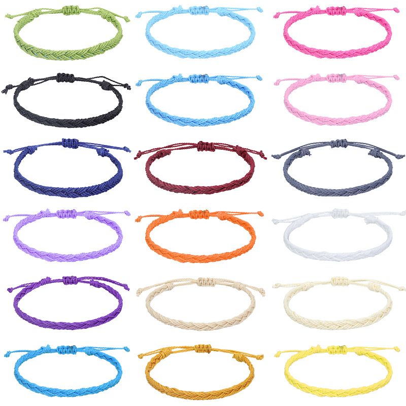 Einfacher Stil Einfarbig Seil Flechten Unisex Armbänder