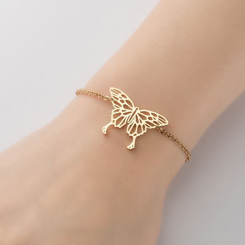 Titanium Steel Simple Style Butterfly Bracelets