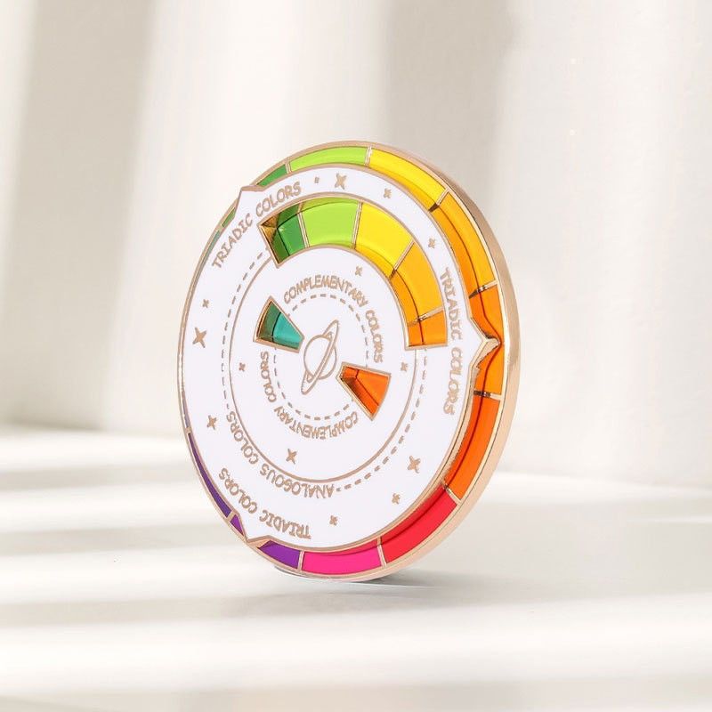 Fashion Round Color Block Alloy Stoving Varnish Unisex Brooches
