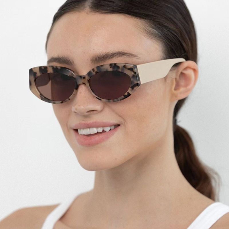 Einfacher Stil Leopard Ac Katzenauge Vollbild Sonnenbrille Der Frauen