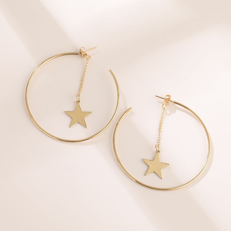 1 Pair Fashion Round Star Alloy Plating Women's Ear Studs