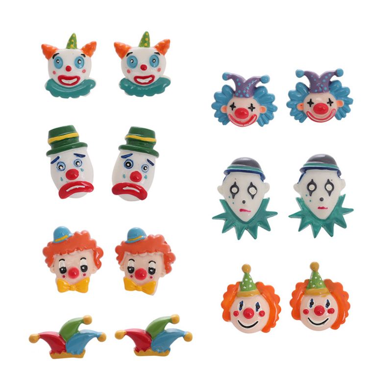 1 Pair Cartoon Style Clown Resin Handmade Women's Ear Studs