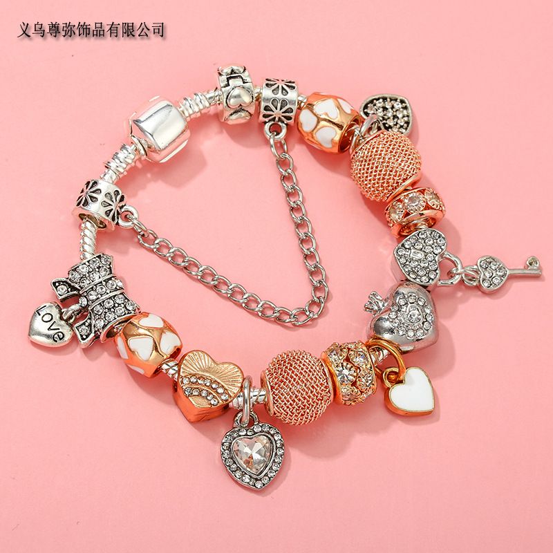 1 Piece Fashion Heart Shape Crown Alloy Inlay Artificial Gemstones Women's Bracelets