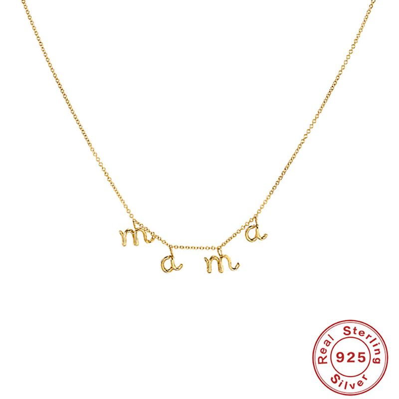 Mama Letter Sterling Silver Plating Necklace