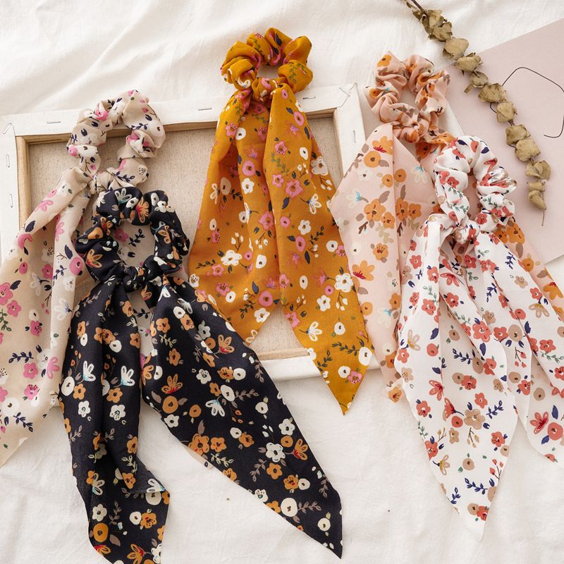 Simple Style Flower Cloth Printing Hair Tie 1 Piece