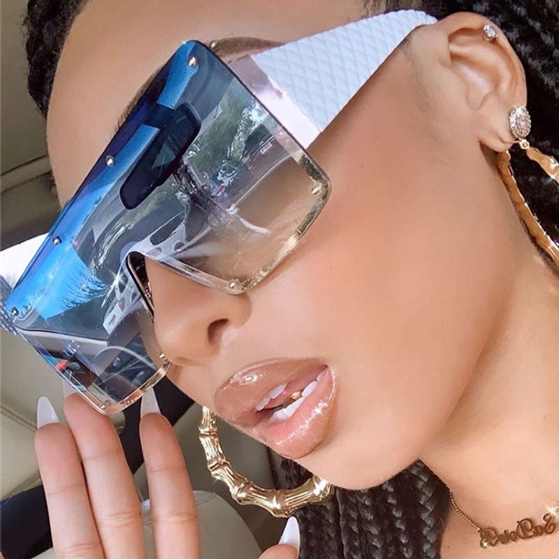 Exaggerated Geometric Pc Square Frameless Women's Sunglasses