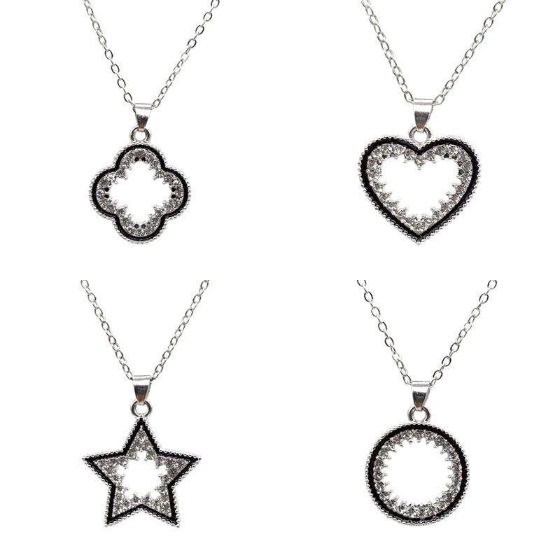 1 Piece Fashion Star Heart Shape Alloy Plating Inlay Rhinestones Unisex Pendant Necklace