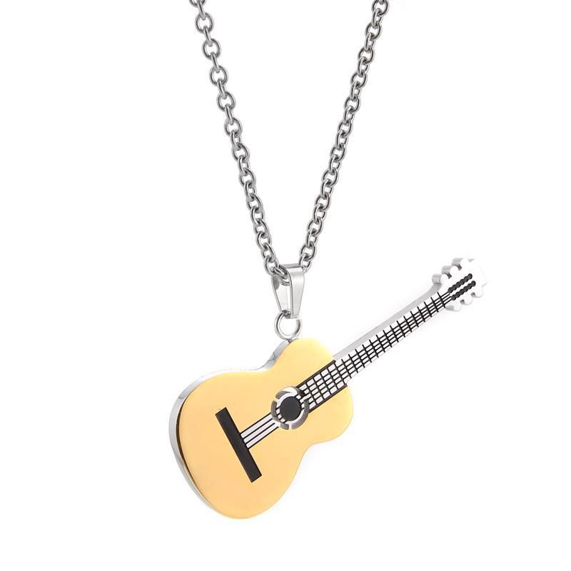 1 Pieza De Moda Guitarra Titanio Acero Chapado Collar