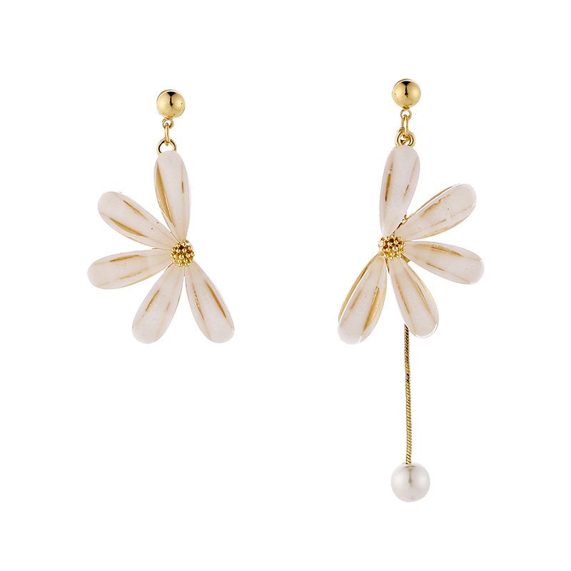 Mode Sucré Fleur Alliage Placage Perles Artificielles Femmes Clips D'oreille Des Boucles D'oreilles