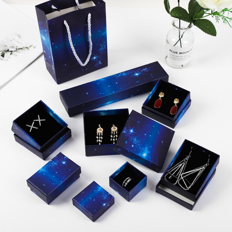 1 Piece Fashion Starry Sky Paper Jewelry Boxes