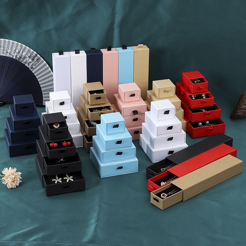 Basic Solid Color Paper Jewelry Boxes