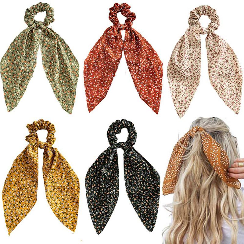 Fashion Ditsy Floral Cloth Ribbon Hair Tie 1 Piece