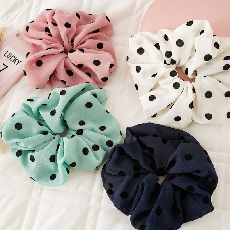 Simple Style Round Dots Cloth Polka Dots Hair Tie 1 Piece