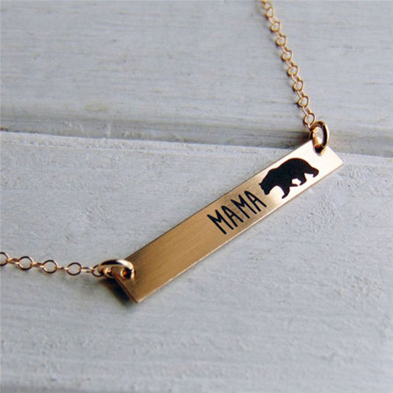Mama Letter Bear Alloy Plating Mother's Day Women's Necklace