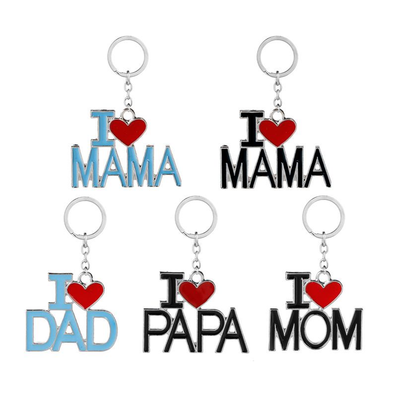 سلسلة مفاتيح بحروف من سبيكة عيد الأم وحقيبة عيد الأب وحقيبة للأم