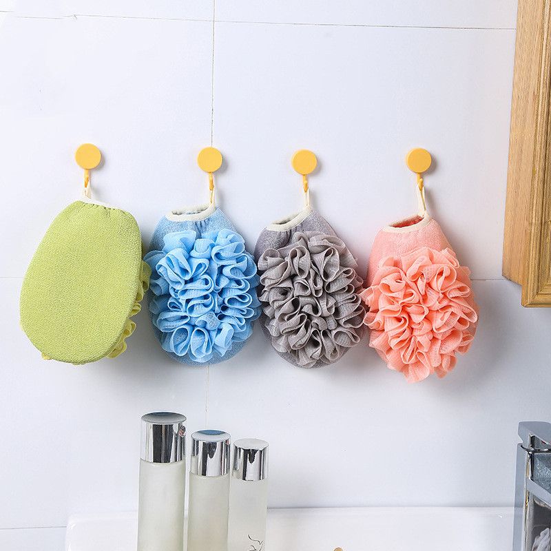 Simple Solid Color Soft Skin-friendly Bath Gloves