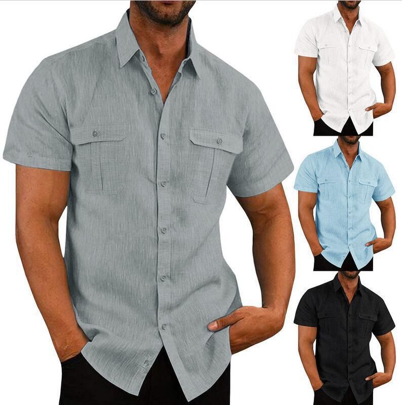 Men's Solid Color Blouse Men's Clothing