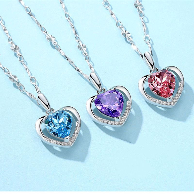 Fashion Heart Shape Copper Plating Zircon White Gold Plated Jewelry Accessories
