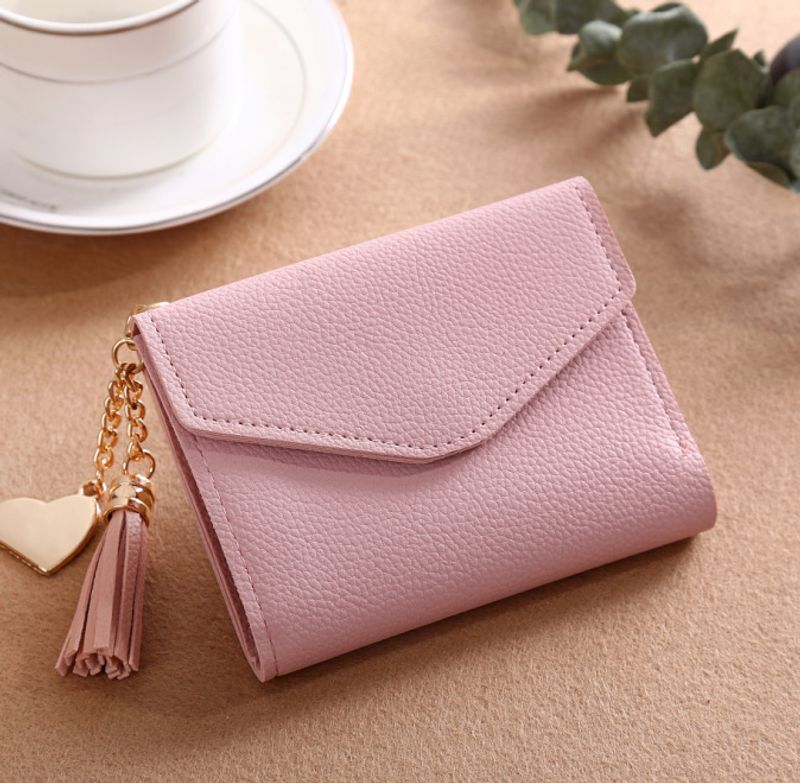 Women's Solid Color Pu Leather Magnetic Buckle Wallets