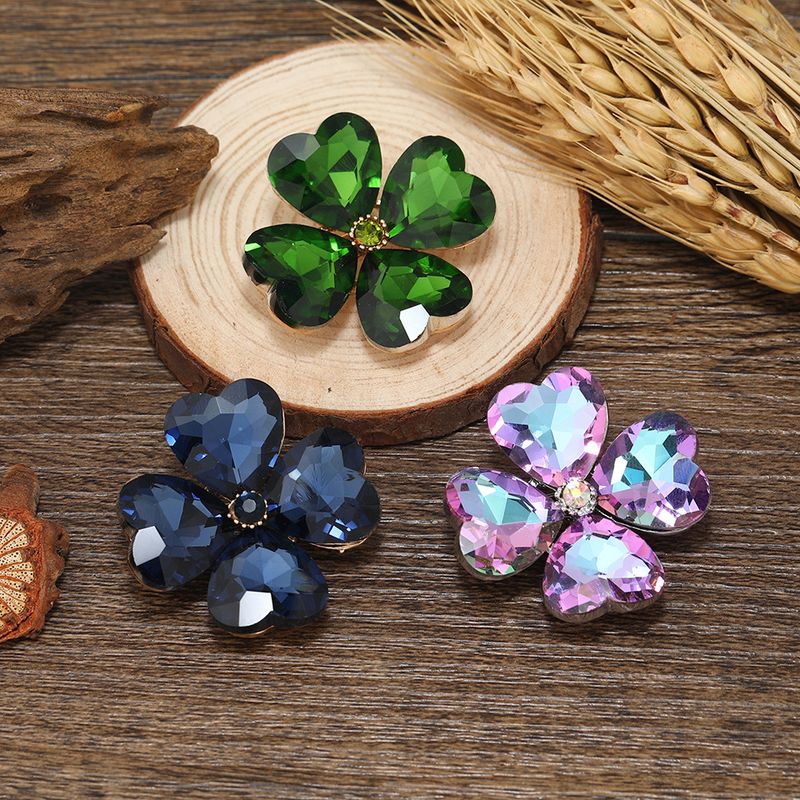 Simple Style Shamrock Alloy Inlay Rhinestones Women's Brooches