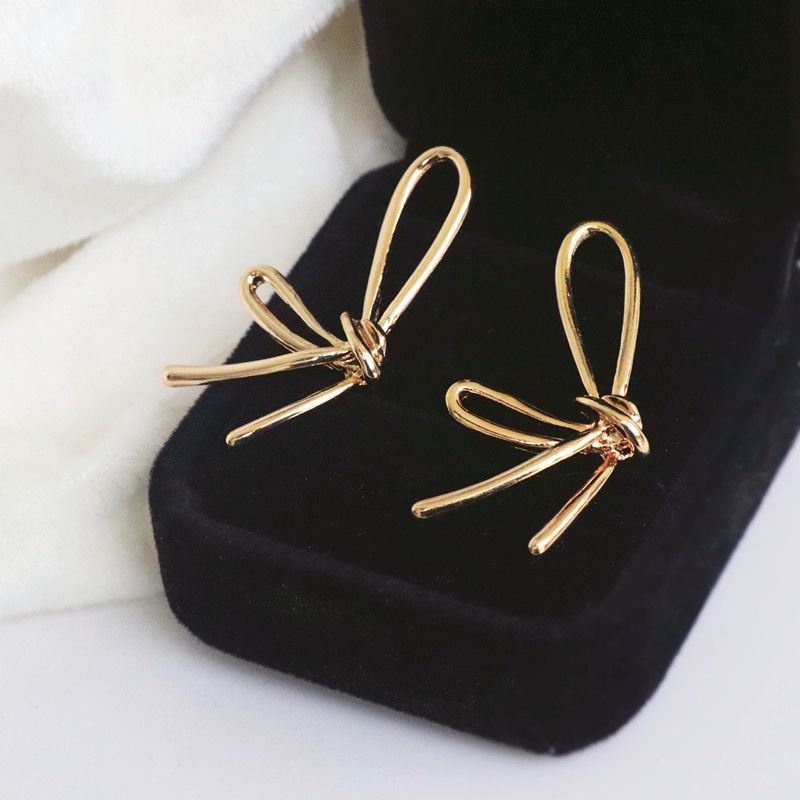 1 Pair Simple Style Bow Knot Alloy Women's Earrings