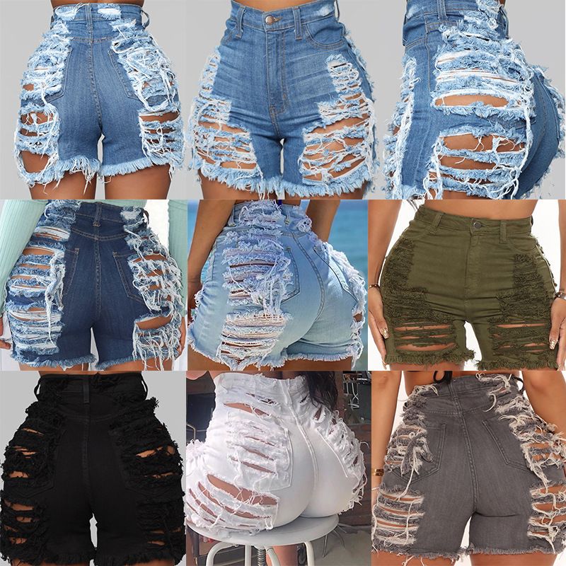 Women's Daily Streetwear Solid Color Shorts Washed Jeans Straight Pants