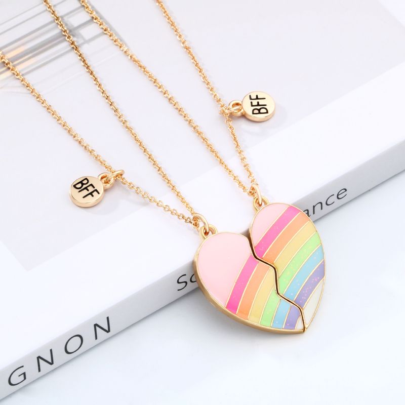 Cute Letter Heart Shape Alloy Enamel Valentine's Day Women's Pendant Necklace