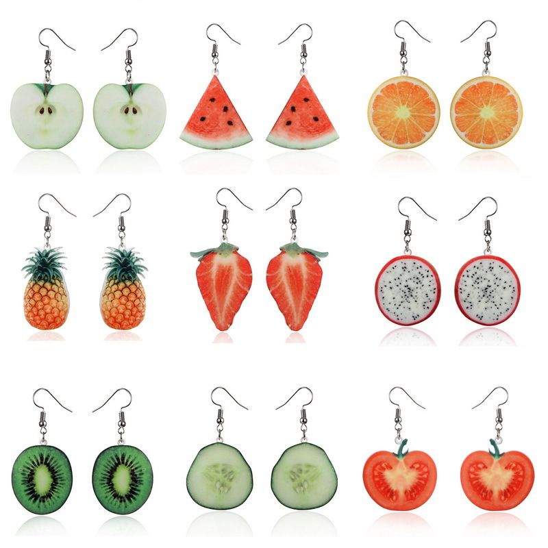 1 Pair Fashion Fruit Arylic Women's Drop Earrings