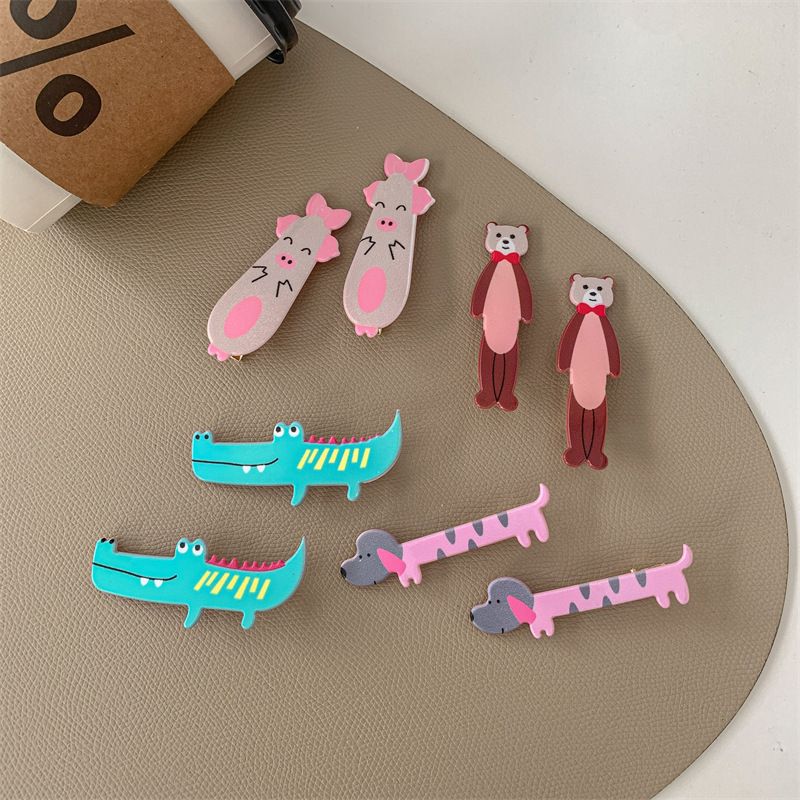 Simple Style Bow Knot Arylic Printing Hair Clip