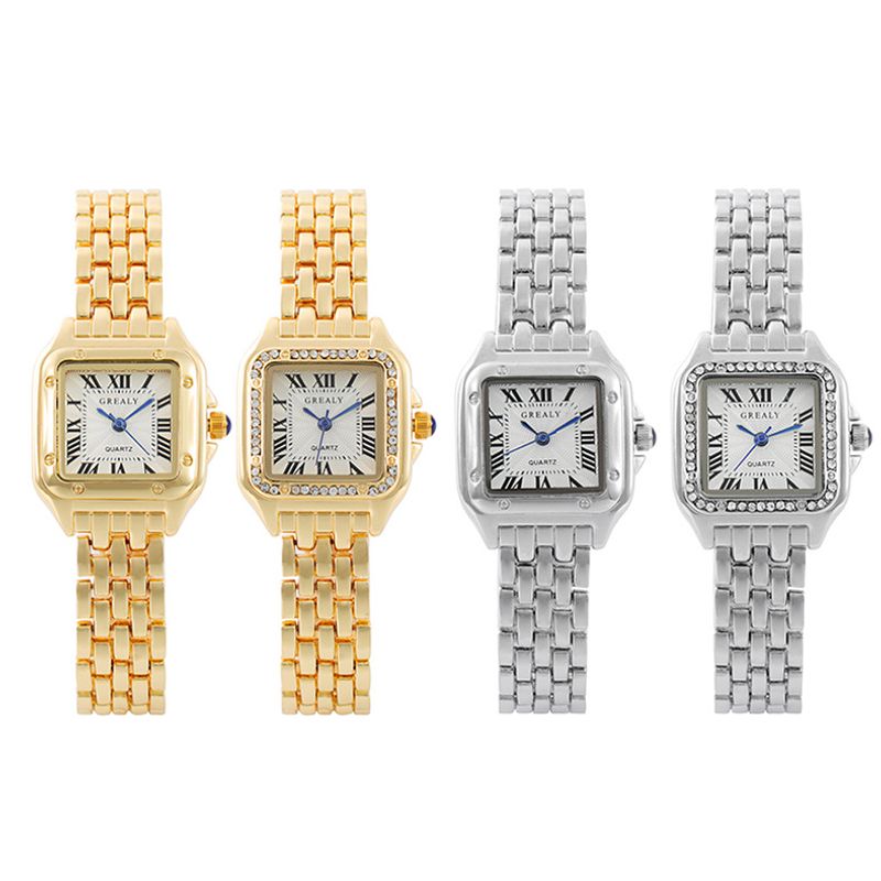 Vintage-stil Quadrat Einzelne Faltschließe Quarz Frauen Uhren