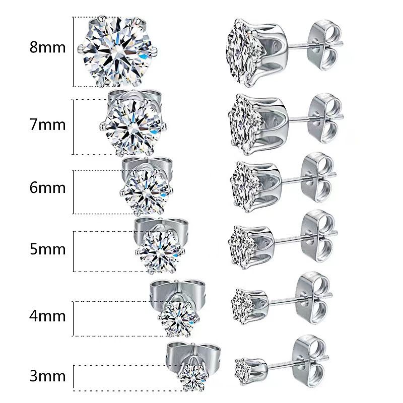 1 Par Estilo Simple Corona Metal Acero Titanio Piedras Preciosas Artificiales Pendientes