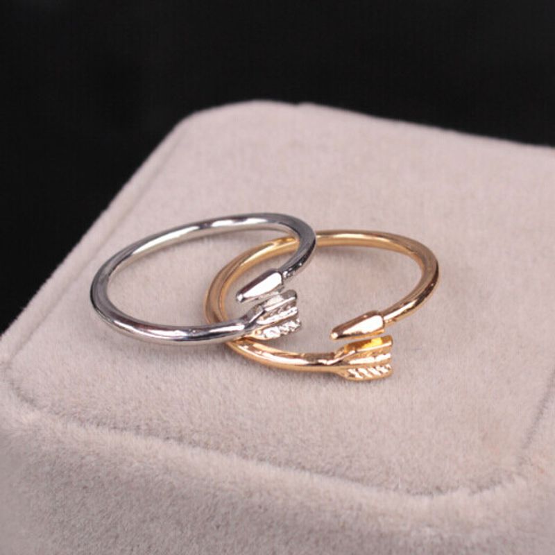 1 Piece Simple Style Solid Color Alloy Plating Women's Rings