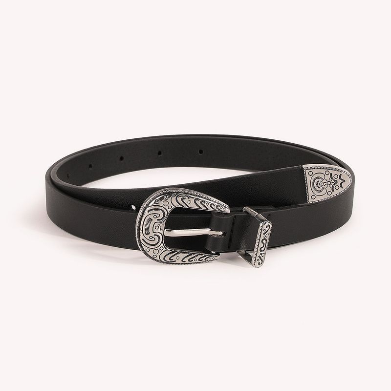 Fashion Solid Color Pu Leather Alloy Unisex Leather Belts 1 Piece