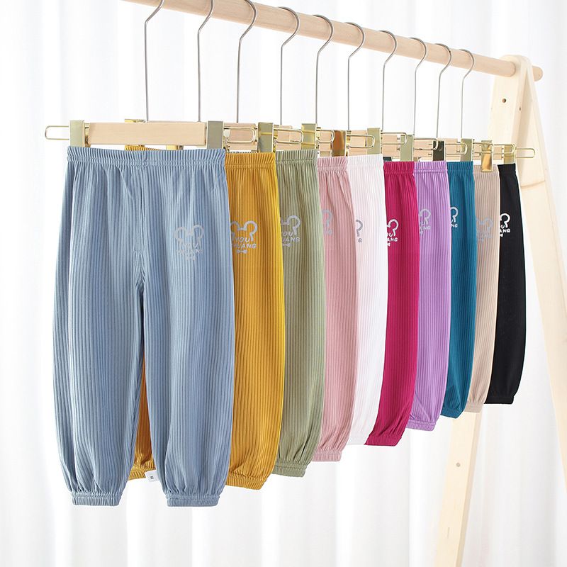 Básico Color Sólido Poliéster Pantalones Para Niños