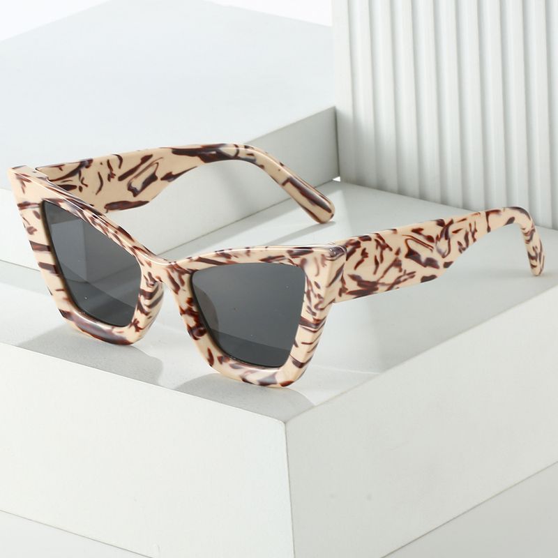 Hip-hop Color Block Leopard Pc Cat Eye Full Frame Women's Sunglasses