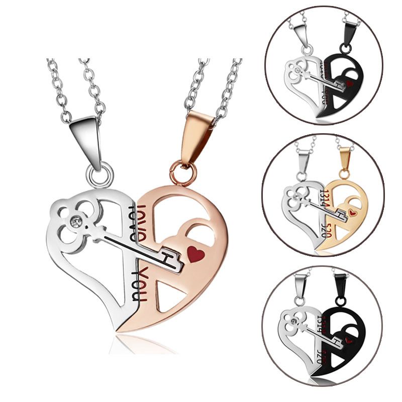 Stainless Steel Fashion Plating Heart Shape Pendant Necklace