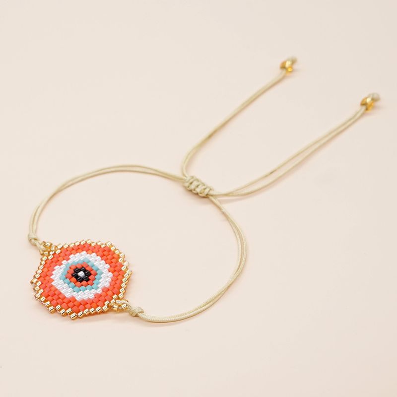 1 Piece Bohemian Devil's Eye Glass/colored Glaze Beaded Couple Unisex Bracelets